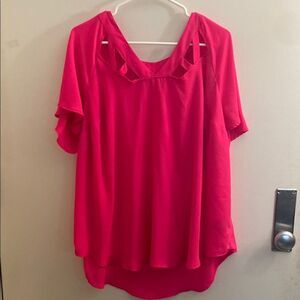 Torrid neon pink top with cutout detail